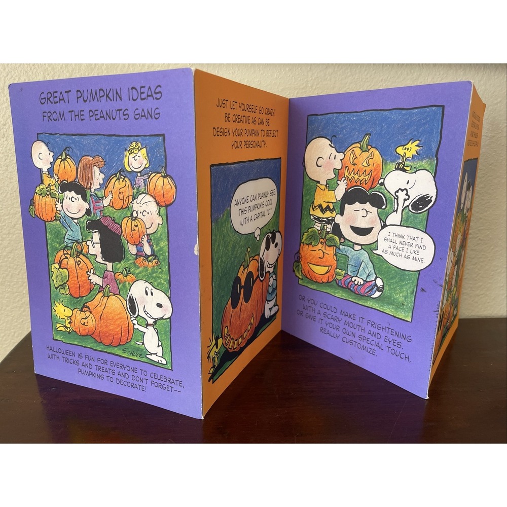 Vintage Hallmark Peanuts Halloween Greeting Card Folding Pumpkin Patch Unused